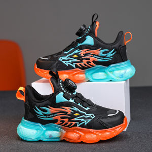 Popular Boys Sports Shoes New Childrens Leather Waterproof Anti slip Durable Rotating Button Middle and Big Boys Casual Fashion Shoes