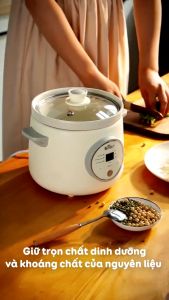 Nồi nấu chậm BEAR 15L Đa Năng Nấu Cháo Hầm Giữ Ấm Giữ Trọn Chất Dinh Dưỡng Bản Tiếng Việt -SB-NNC15- Bảo Hành 18 Tháng
