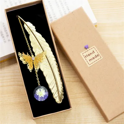 Creative Metal Panda Leaf Vein Bookmarks Gift Box Teachers Day Student Graduation Gifts Beautifully Crafted Cultural Goods