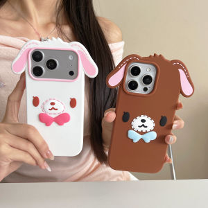 EOENKK | INS Cartoon 3D Dessert Bunny Phone Case For iPhone 13 14 15 16 17 Pro Max 16 17 Pro Soft Silicone Shockproof Girly Phone Cover