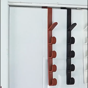 Gantungan Cantolan Kait Pintu 5 Hook Lemari Baju Topi Tas Handuk Kacamata Kunci Magic Hanger Serbaguna Tanpa Paku Multifungsi