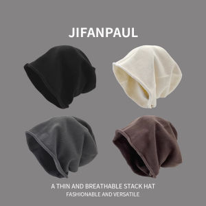 JIFANPAUL | Black Knit Beanie for Women Large Head Circumference