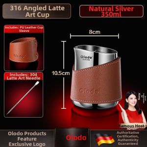 Olodo | Sloped Mouth Stainless Steel Milk Frother Cup