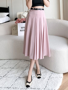 Fashionable High Waist Midi Skirt Spring New Arrival Elegant Design Half-length Pleated Womens Premium Quality Spring Fashion