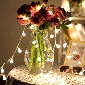 USB LED Ball Wreath Fairy Light Battery Box Fairy Lights Christmas Garland For Birthday Gift Wedding Party Camping Decoration