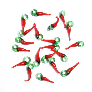 10-20 Chiếc Ớt Đỏ Lampwork Kính Hạt Charm Mặt Dây Làm Đồ Trang Sức Tự Làm - Bông Tai Vòng Cổ Móc Khóa Phụ Kiện