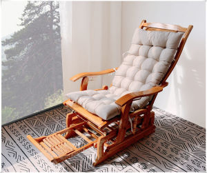 Rocking Chair Bamboo Deck Chair Adult Lunch Break Elderly Leisure Balcony Chair Solid Wood Armchair Minimalist Modern