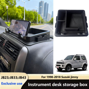 Car dashboard multifunctional storage box with mobile phone navigation holder suitable for 1998-2018 Suzuki Jimny JB23/JB33/JB43