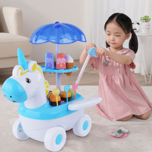 BABYSHOME | Simulated Ice Cream Cart Toy For 3-6 Girls