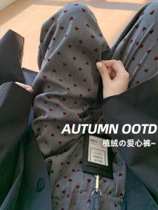 กางเกงขายาวทรงตรงเอวสูงทรงหลวมสำหรับผู้หญิง สีเทาเข้ม กางเกงขายาวทรงตรงยาวถึงพื้น ทรงหลวม สไตล์ฤดูใบไม้ผลิและฤดูใบไม้ร่วง