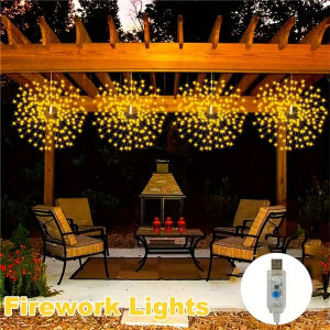 4PCS/SET 360LEDS USB hanging tree fireworks lightavailable in warm white and colored light colorsused for garden decoration