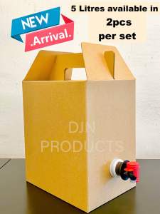 2pcs of 5L disposable cardboard thermal box with dispenser for Teh Tarik Tea coffee containers 5 Litres