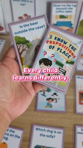 Prepositions of Place Flashcards for Kids – Speech Therapy & Autism Learning Cards | Visual Position