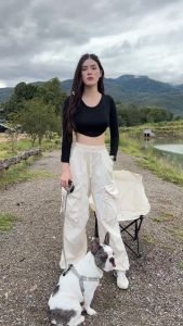 🌈MesubShop🌈เสื้อครอปแขนยาว เว้าช่วงชายเสื้อ ผ้าเรย่อนยืดเยอะ 😻 เหมาะกับใส่เที่ยวสุด แต่งง่ายตัวเดียวจบ รุ่น กาเหว่า B-004-2-AA