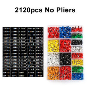 400-2120PCS Electrical Tube Insulated Terminal VE Tubular Crimp Terminals Wire Cable Connector Ferrules Terminal Connectors