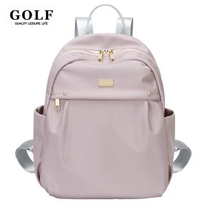 GOLF QUALITY Women Small Backpack Nylon Cute Ladies Anti Theft Back Pack Bag Waterproof Fashion Mini Backpack with Back Zipper 2025 Pink Black