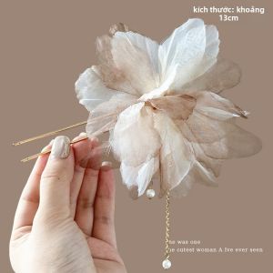 NING ZHOU | Phụ Kiện Tóc Elegante Hoa Ngọc Trai Dây Xoáy