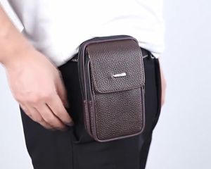 LQNLQ Casual Sport Waist Belt Bag Waterproof Small Waist Bag PU Leather Bum Belt Pack Phone Pouch