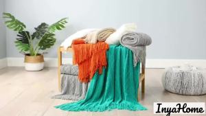 Orange Knitted Throw Tassel Blanket Big Cozy Textured Chunky Farmhouse Outdoor Vintage Gift Sofa Manta Multicolor Home Decor