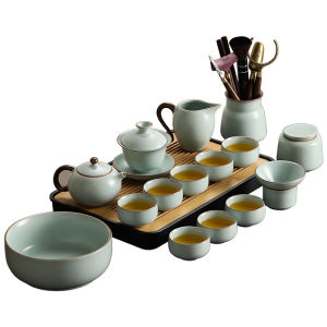 SHANGYANFANG | Ceramic Ruyao Tea Set Home Use