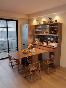 DONGMU | Real Wood Multifunctional Sideboard with Foldable Dining Table