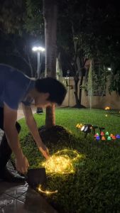 ไฟเฟคเพื่อกระพริบโซล่าเซลล์ รุ่น หลอดยาง 10 เมตร แสง: เหลืองวอมไวท์