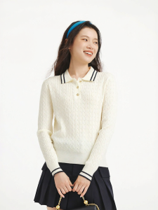 Hotwind | Lady Preppy Style Retro Cable Knit Sweater