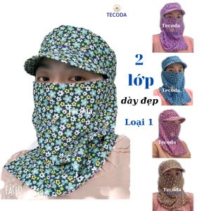 Mặt Nạ Chống Nắng Có Khẩu Trang Khăn Che Mặt 2 Lớp Cotton Chống Bụi Đi Xe Máy Đi Phượt Thể Thao