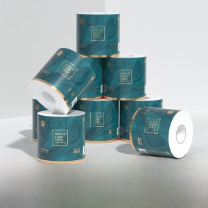 Thickened 4-Layer Bamboo Paper Towels 24 Rolls Core-Existent Elegant Yellow Toilet Paper Handkerchief Roll Household Hygiene
