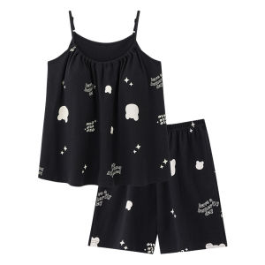 Bộ đồ ngủ MiiOW Cat Person nữ làm bằng vải cotton cổ tròn