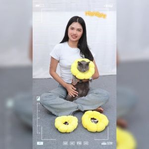 Petus คอลล่าแมว คอลล่าสัตว์เลี้ยง ลำโพงกันเลีย ปอกคอกันเลียสำหรับสัตว์เลี้ยง สามารถปรับขนาดได้ เหมาะสำหรับทั้งสุนัขและแมว