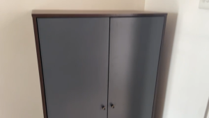 Flexidesignx 2 Door Shoe Cabinet Soft Close Storage Rack Up to 15 Pairs Walnut Grey – MERLIN