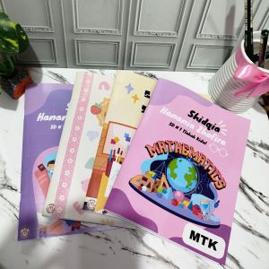 Buku tulis custom nama anak nama sekolah Paket isi 5 buku