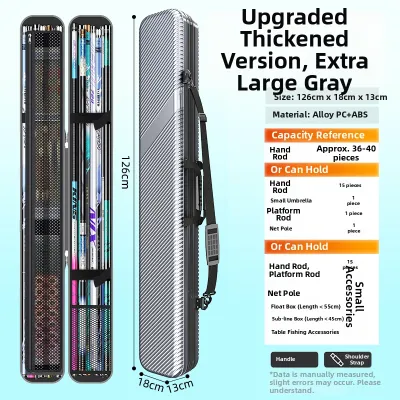 Hard Shell Large Capacity Waterproof Portable Fishing Rod Bag