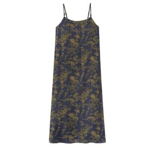 Miiow | Cat Woman Summer Thin Ice Silk Sleep Dress Womens Outwear Padded One-Piece Nightgown 2025 New Style Floral Print Gown