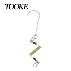 Safety Staainless Steel Spring Coiled Tool Lanyard Scuba Diving Reef Hook for Underwater Accessories