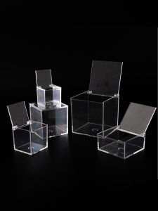 Simple Square Transparent Acrylic Plastic Box Flip Cover Candy Gift Packaging Box for Festival Gifts And Celebration Supplies