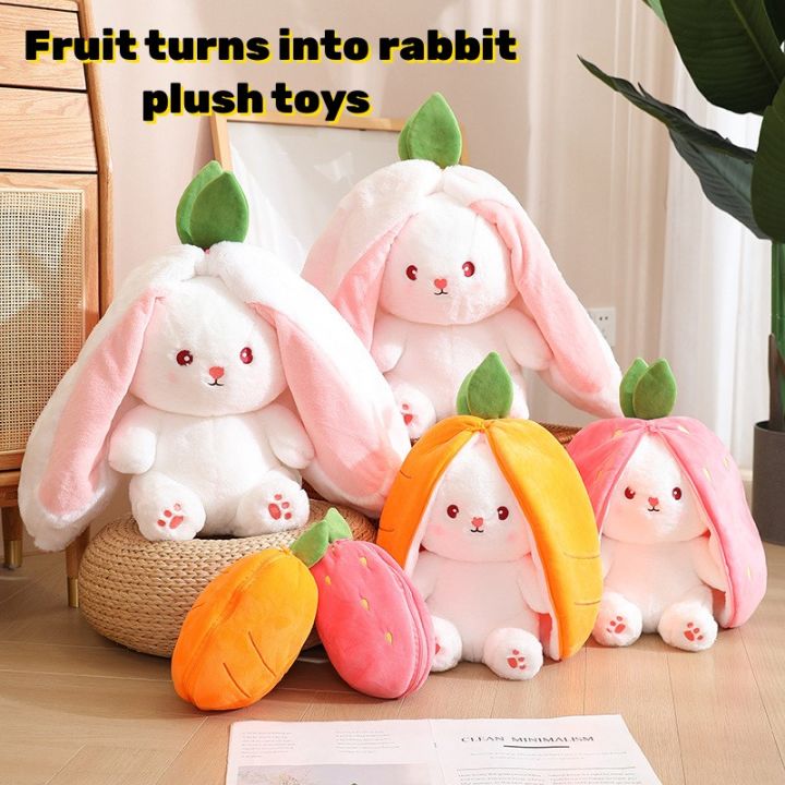 Kawaii Fruit Transfigured Bunny Plush Toy Cute Carrot Strawberry - Main Image