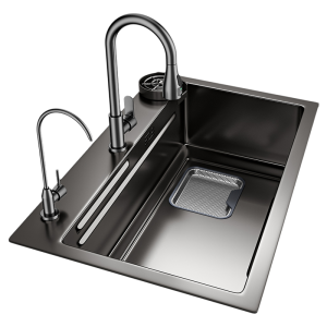 JIAYUN | Large Single Bowl Stainless Steel Kitchen Sink Countertop Installation