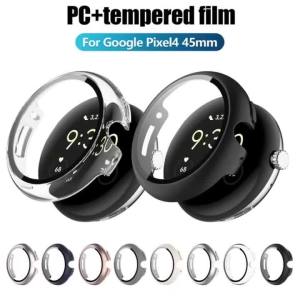 Tempered Glass+ Case for Google Pixel Watch 4 41mm 45mm Screen Protector Bumper All-Around Hard Full Cover Durable PC Case