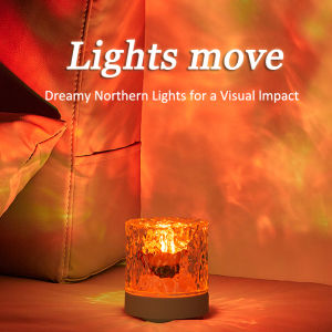 LED Water Pattern Ambient Table Lamp RGB  Rechargeable USB Projection Dimming Water Wave Desktop Decorative Lamp Bedroom Bedside