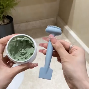 Dual-Head Silicone Mask Brush Reusable Facial Mask Mixing Applicator Facial Cleaning Brush Beauty Care Tool 面膜硅胶刷子