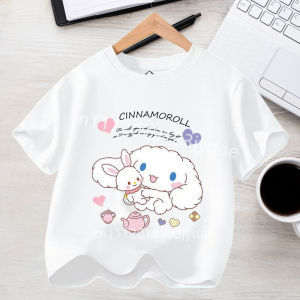 52TOYS | Kids Short Sleeve Streetwear 2026 Summer Casual Clothes Kawaii Gift Cute Cinnamoroll Girl T-shirt Cotton Anime Print Tee Shirt