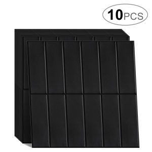 10 Sheets Self-adhesive Wall Tiles DIY Peel and Stick Vinyl Wallpaper Waterproof  for Kitchen Bathroom Backsplash Decor