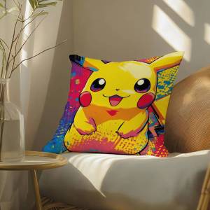 Bandai | Pokemon Lugia Anime Plush Pillow Cover Soft Short Plush Cushion Cover For Sofa Bedroom Living Room Home Decor Gift
