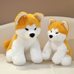 35cm Simulation Akita Dog Plush Toy Stuffed Lifelike Shiba Inu Dog Soft Pillow Pet Dolls Kids Boys Girls Birthday Gift Decor