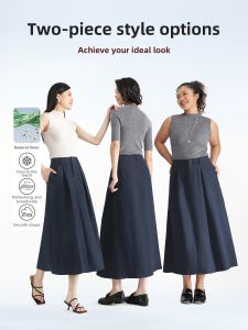HIPPIE MISS | Boho Chic Flax A-Line Mid-Length Skirt
