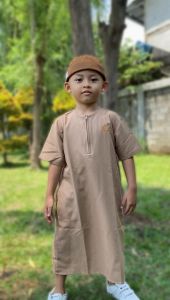 Abdullah Kids - Jubah gamis anak laki-laki model hilal usia 1-10 tahun