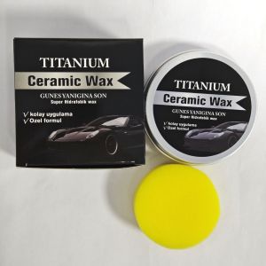 100g Titanium Ceramic Car Wax with Sponge Strong Protection Car Coating Polishing Wax Auto Car Scratch Repair Remover Paste