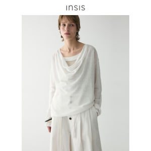 INSIS FEMME | Light and Comfortable Linen Cotton Blend Swing Neck Straight Body Summer Blouse